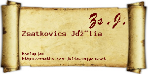 Zsatkovics Júlia névjegykártya