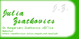 julia zsatkovics business card